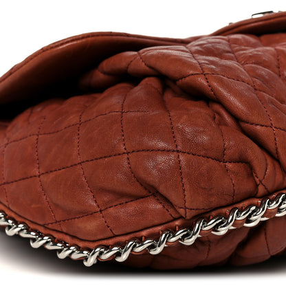 Chanel Washed Lambskin Quilted Medium Chain Around Messenger Brown 9 of 10