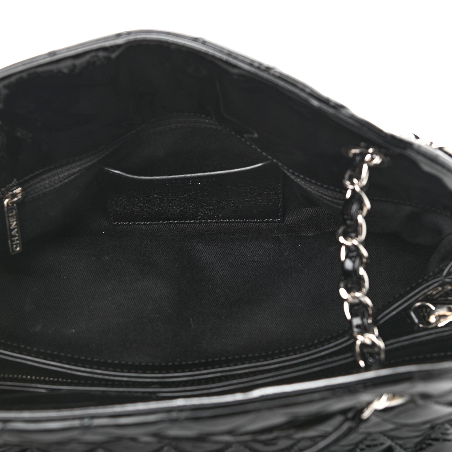 Chanel Patent Quilted Medium Just Mademoiselle Bowling Bag Black 7 of 13