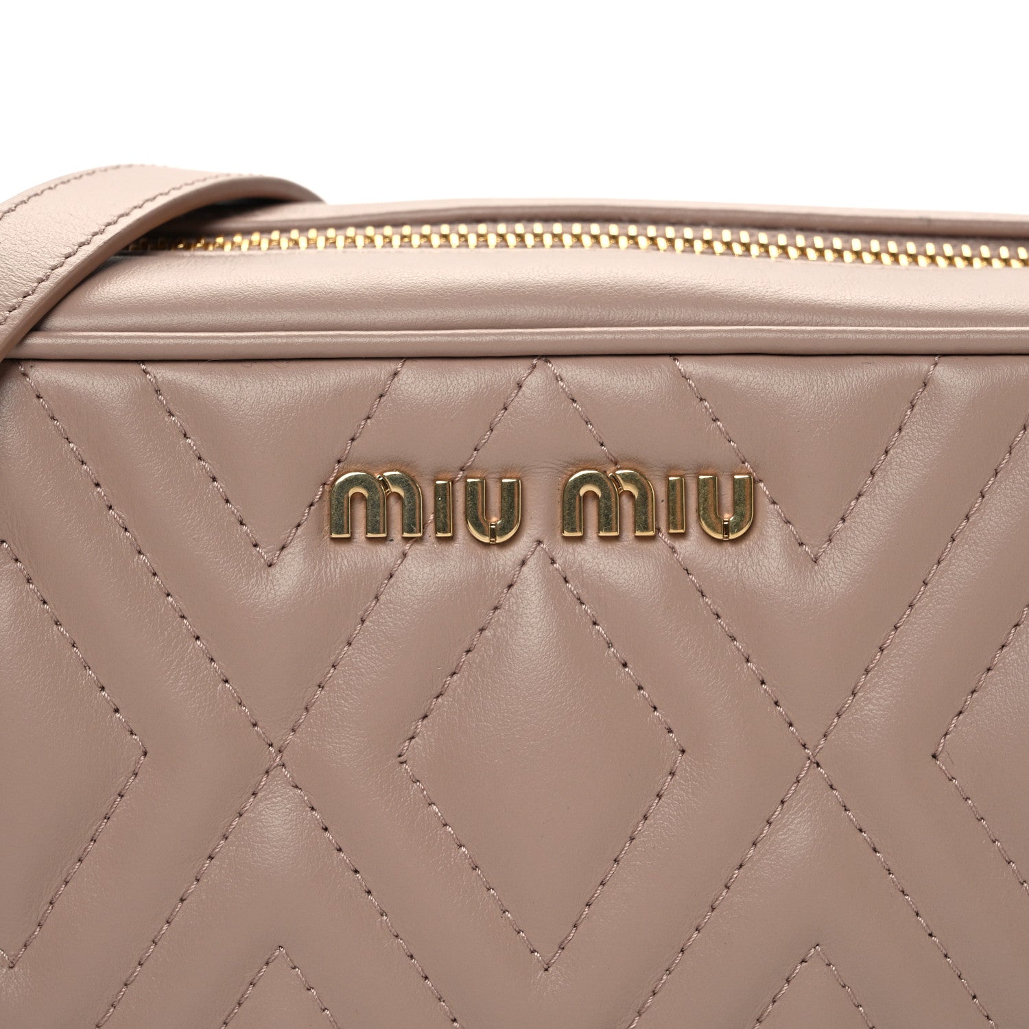 Miu Miu Soft Calf Quilted Camera Bag Cipria 8 of 10