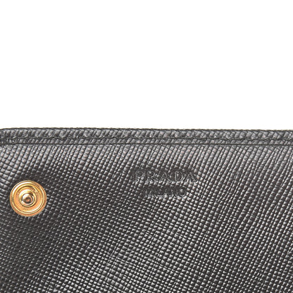 Prada Saffiano Continental Flap Wallet Black 6 of 10