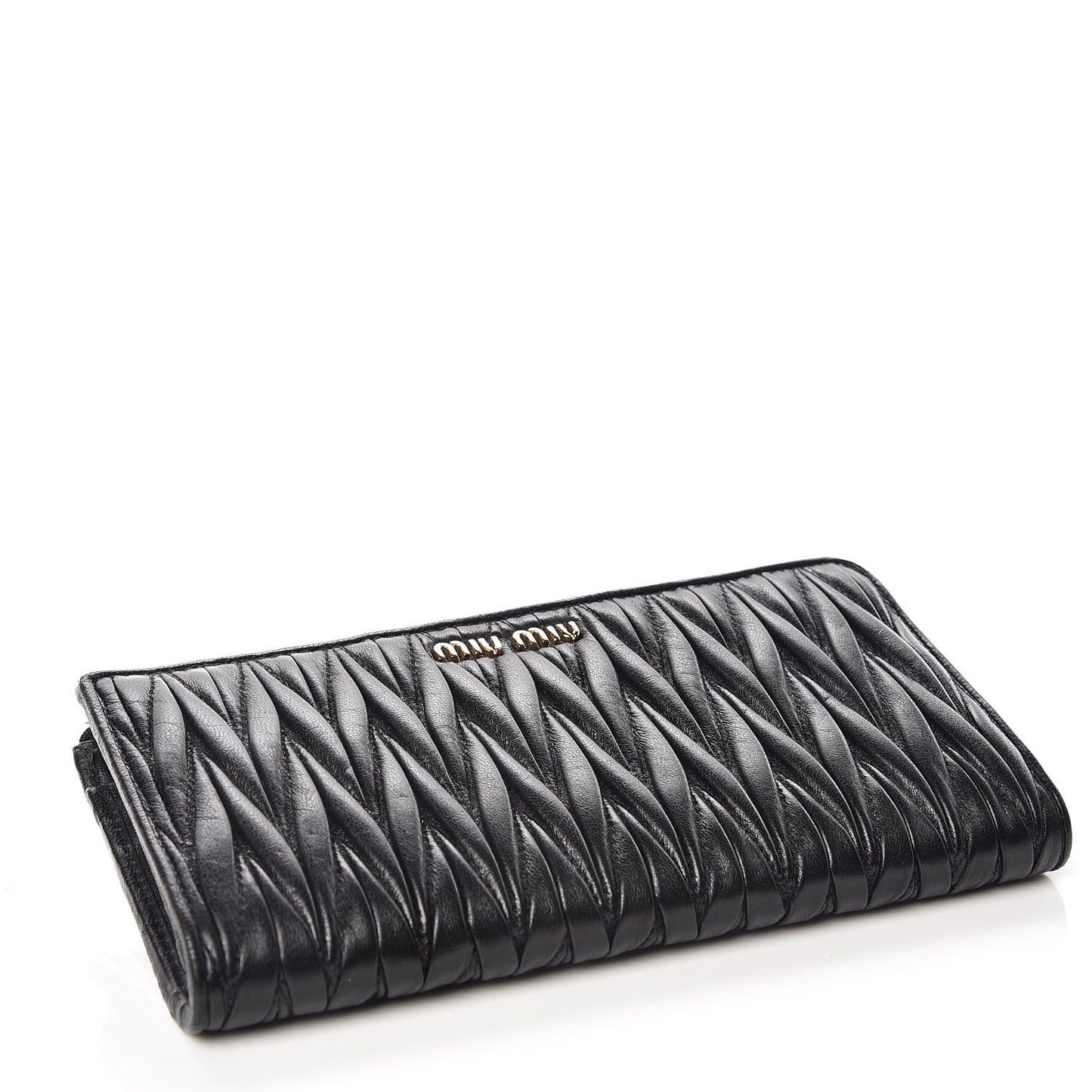 Nappa Matelasse Lux Zip Around Wallet Black