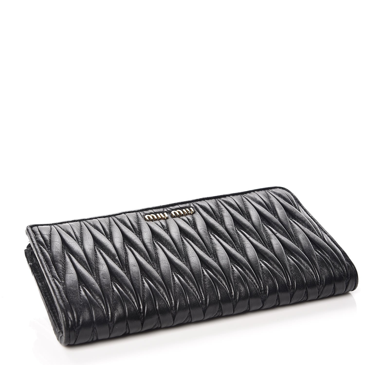 Miu Miu Nappa Matelasse Lux Zip Around Wallet Black 4 of 9