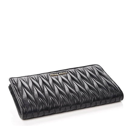 Miu Miu Nappa Matelasse Lux Zip Around Wallet Black 4 of 9