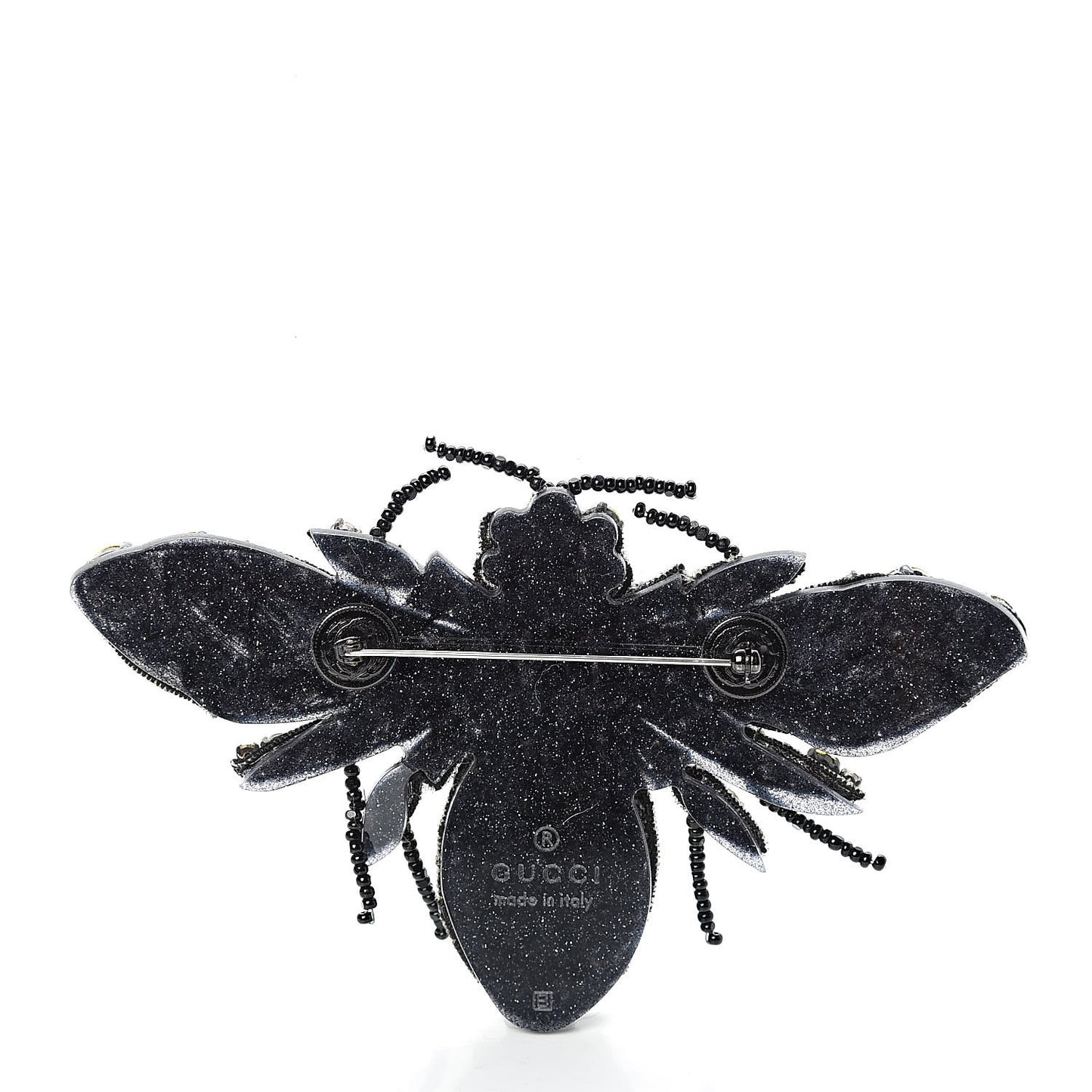 Metal Crystal Bee Brooch Black Yellow