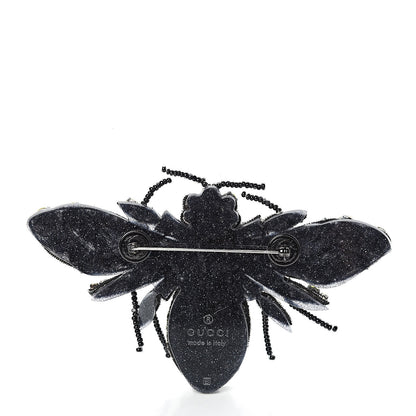 Gucci Metal Crystal Bee Brooch Black Yellow 3 of 5