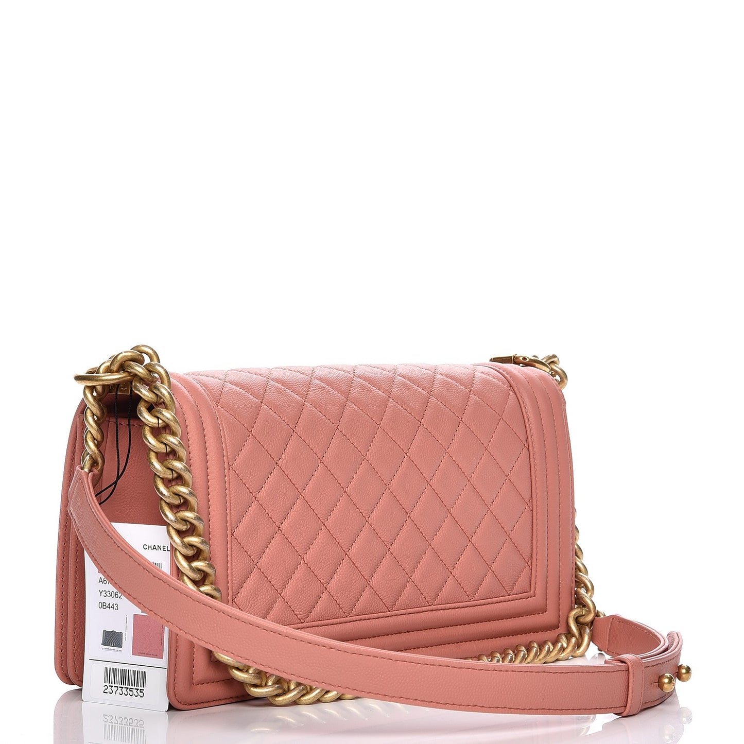 Caviar Quilted Medium Boy Flap Powder Pink
