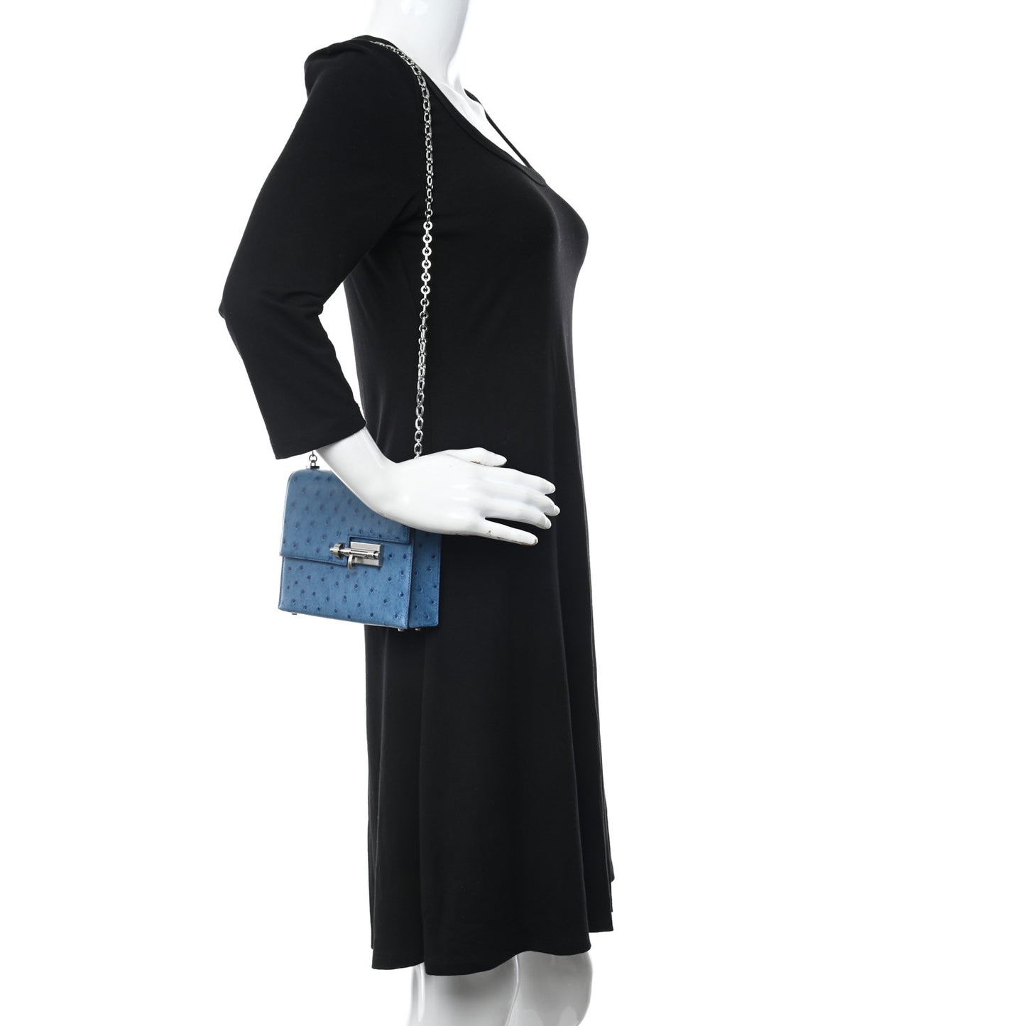 Ostrich Mini Verrou Chaine Bag