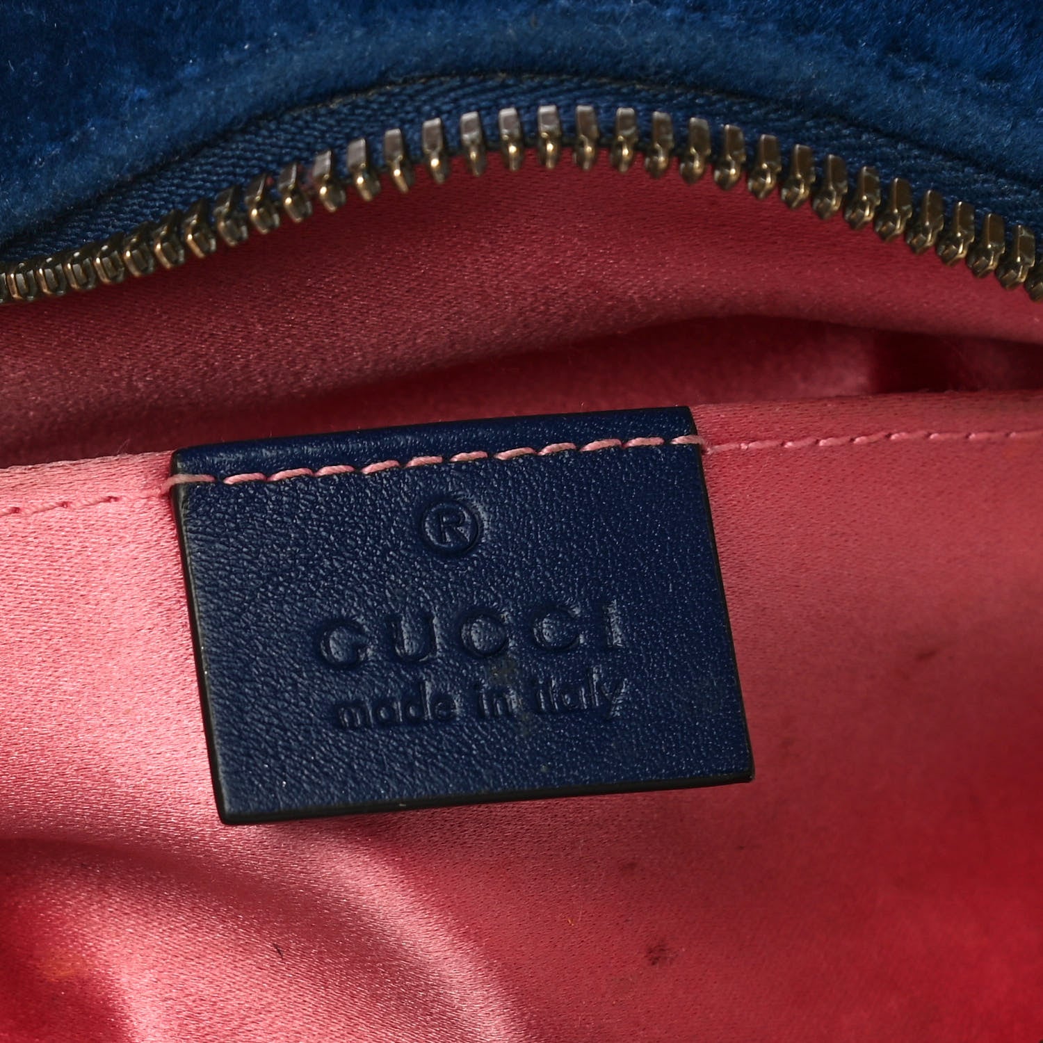 Gucci Velvet Matelasse GG Marmont Belt Bag 85 34 Cobalt Blue 6 of 13