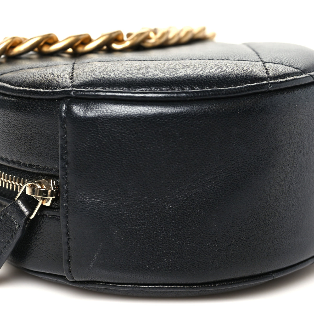 Chanel Lambskin Quilted Chanel 19 Round Clutch With Chain Black 8 of 9