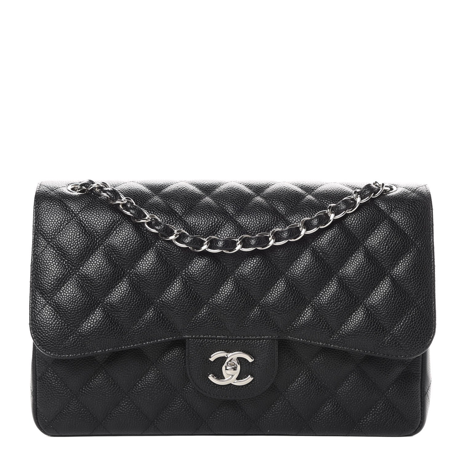 Chanel Caviar Quilted Jumbo Double Flap Black 1 of 12