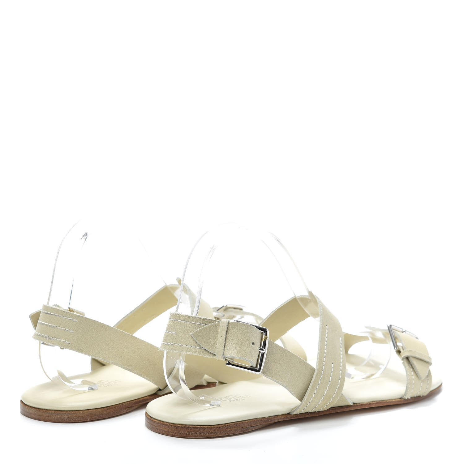 Hermes Suede Mens Sandals 43 White 4 of 6