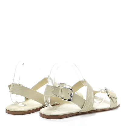 Hermes Suede Mens Sandals 43 White 4 of 6