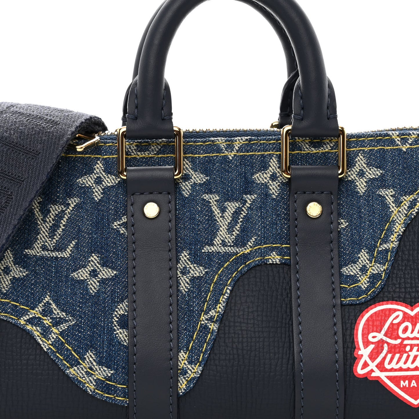Taurillon Monogram Denim Drip Keepall XS Blue