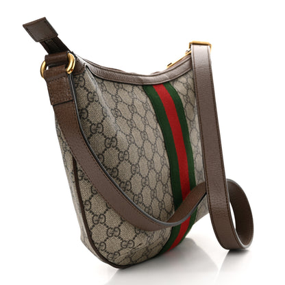 Gucci GG Supreme Monogram Web Small Ophidia Half Moon Hobo Brown 3 of 14