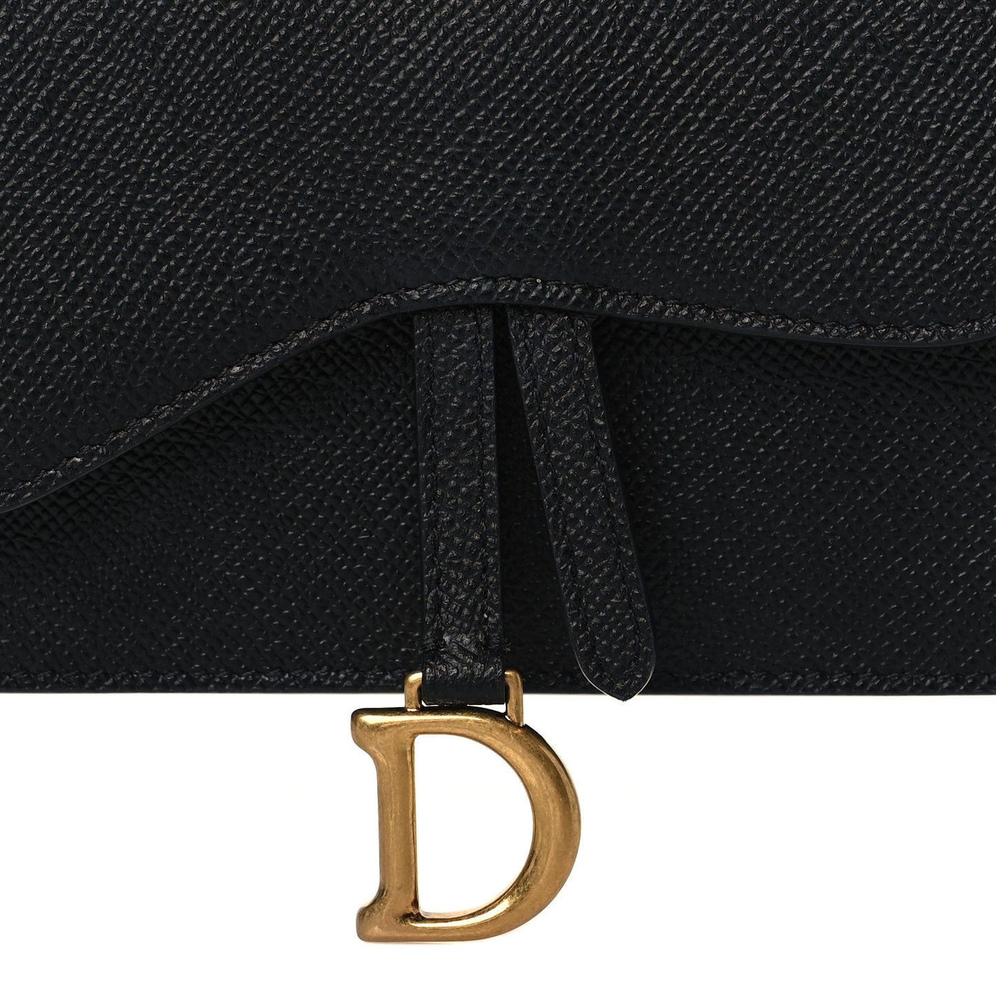 Grained Calfskin Saddle Belt Bag Black