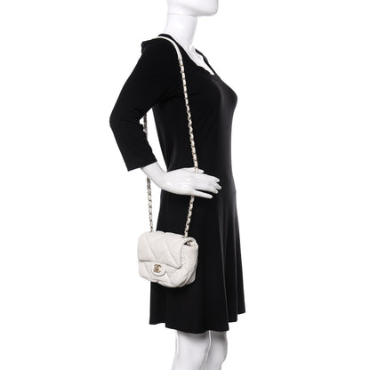Chanel Calfskin Quilted Mini Square Bubbly Flap White 2 of 11