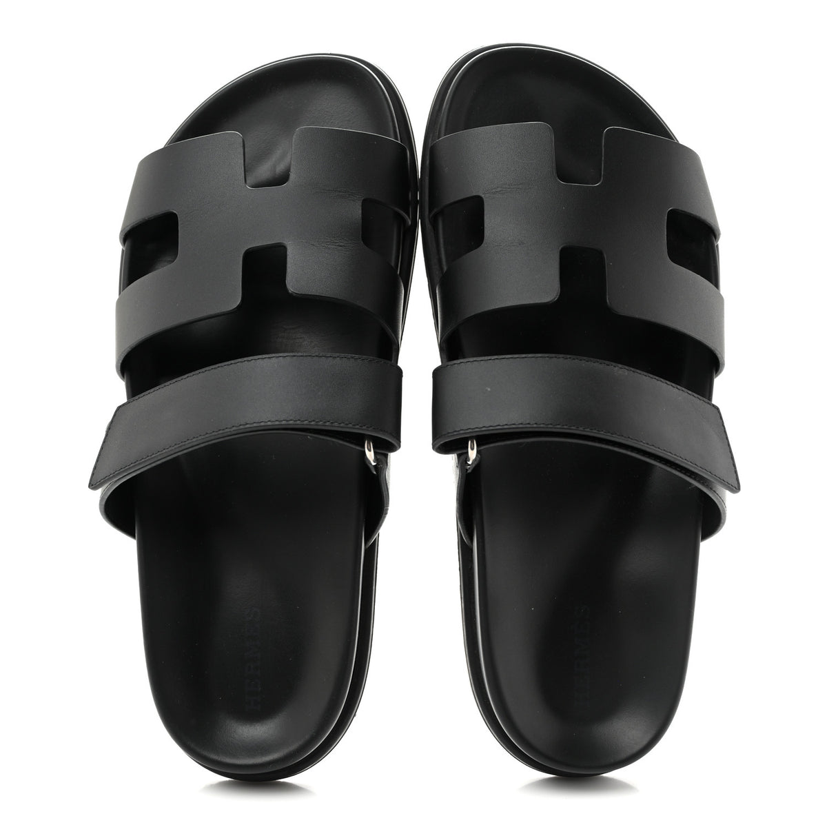 Hermes Calfskin Womens Chypre Sandals 39 Black 2 of 13