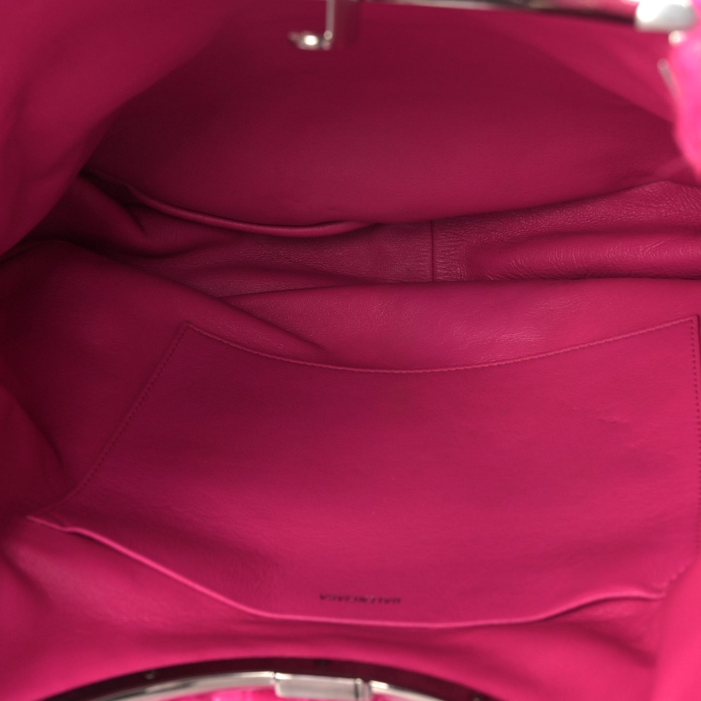 Faux Fur Curve Clutch Acid Fuchsia