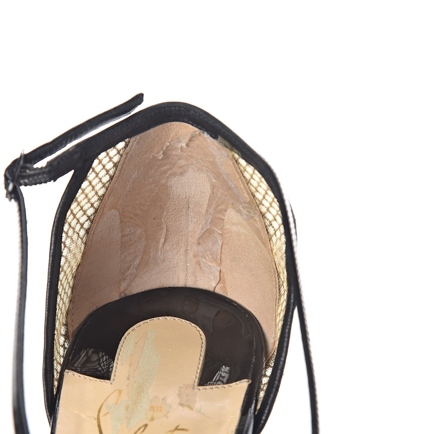 Christian Louboutin Patent Mesh Silkova 100 Sandals 40.5 Black 12 of 16