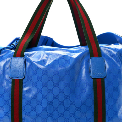 Gucci Crystal Monogram Web Medium Duffle Bag Blue 7 of 11