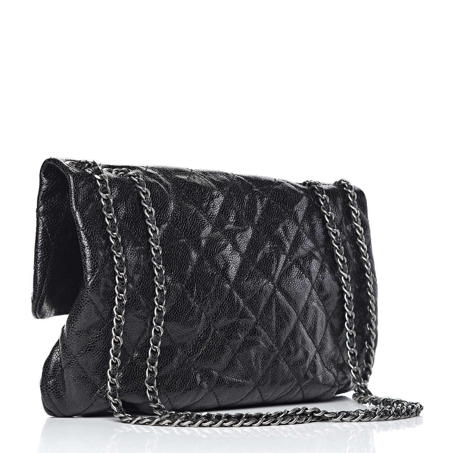 Chanel Caviar Quilted Medium Elastic Flap Black 3 of 9