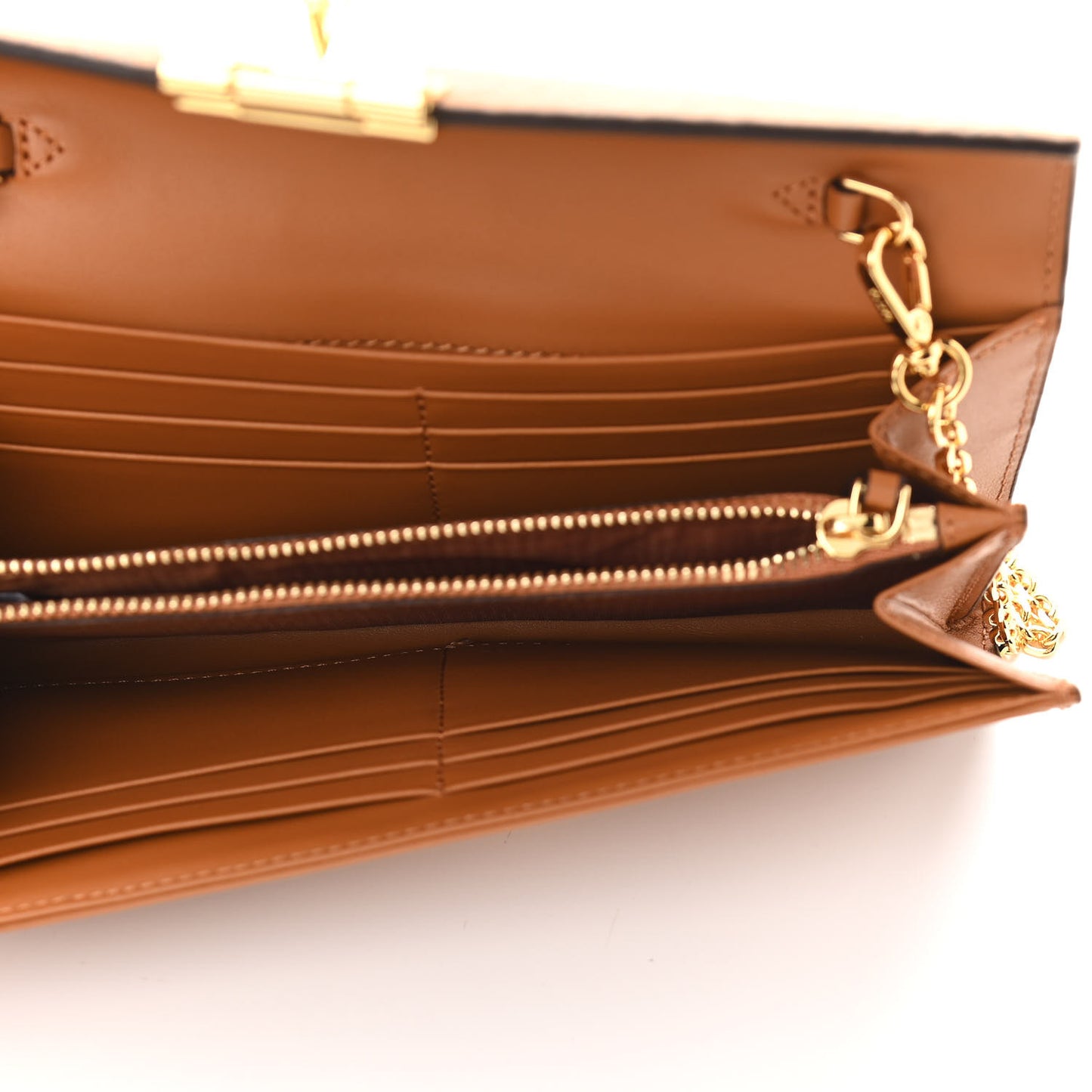 Visetos Large Patricia Wallet On Chain Cognac