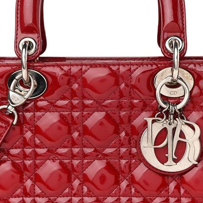 Christian Dior Patent Cannage Medium Lady Dior Red 8 of 12