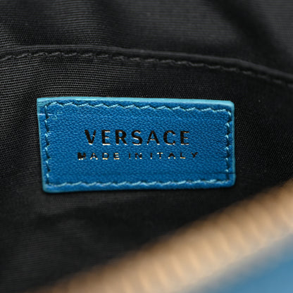 Versace Patent Calfskin Quilted Large Tribute Icon Crossbody Pouch Blue 6 of 9