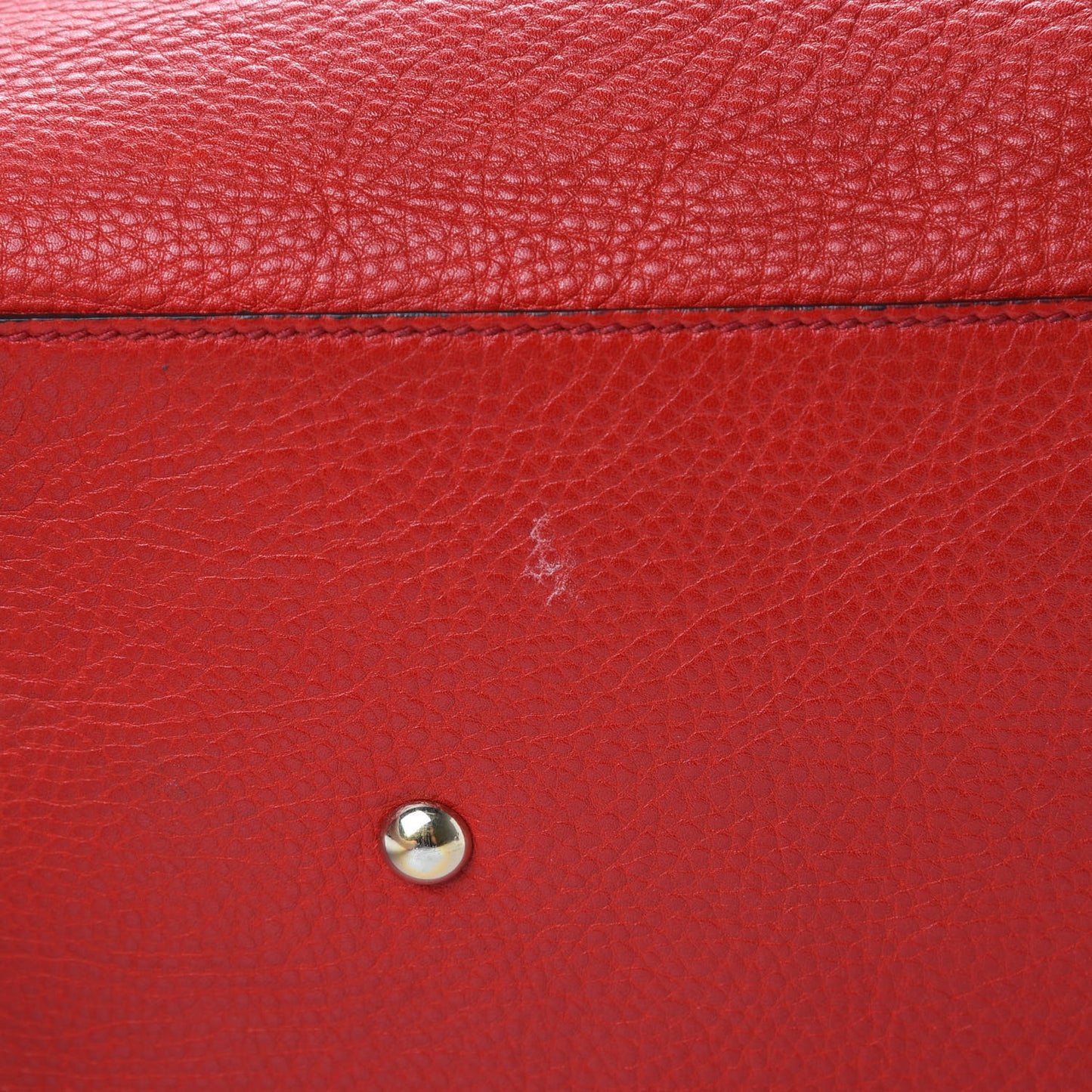 Pebbled Calfskin Large Soho Shoulder Bag Red