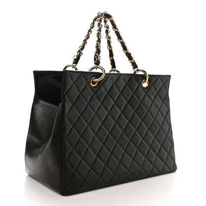 Chanel Lambskin Quilted Grand Shopping Tote GST Black 3 of 11