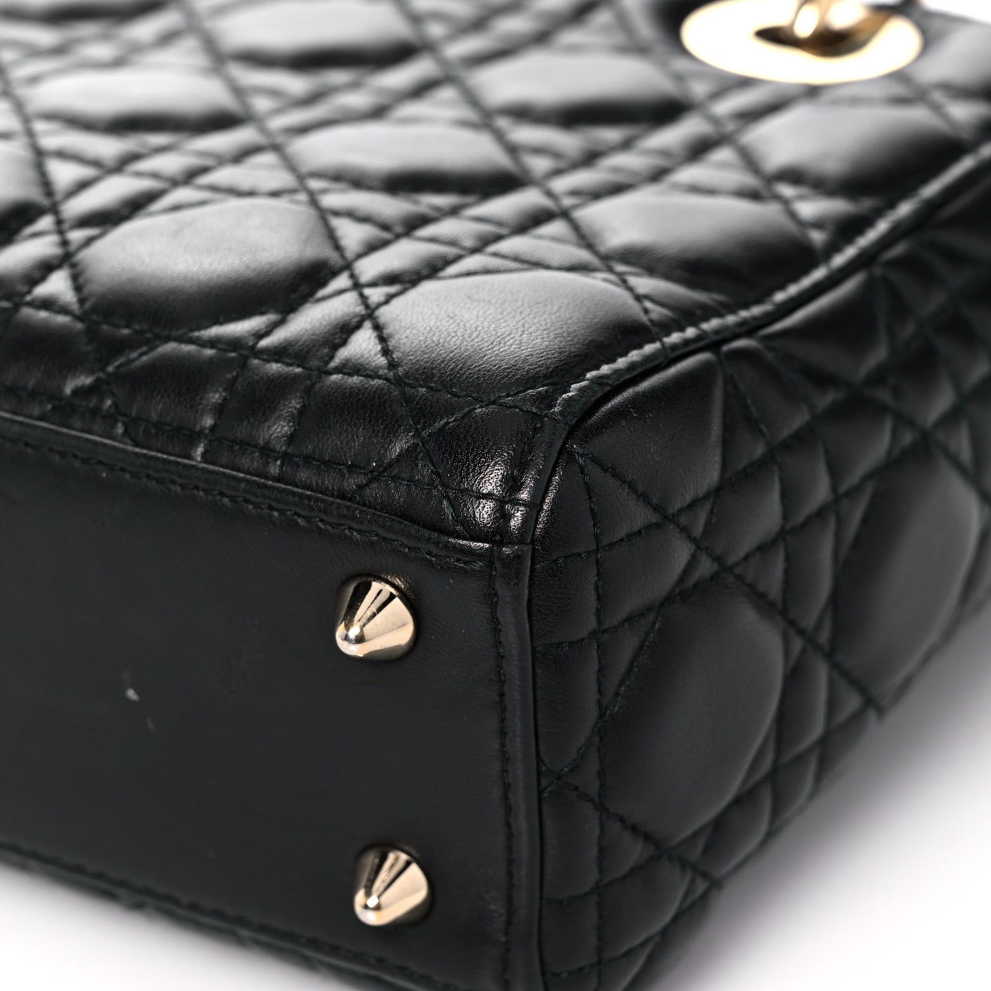 Lambskin Cannage Small Lucky Badges My Lady Dior Black