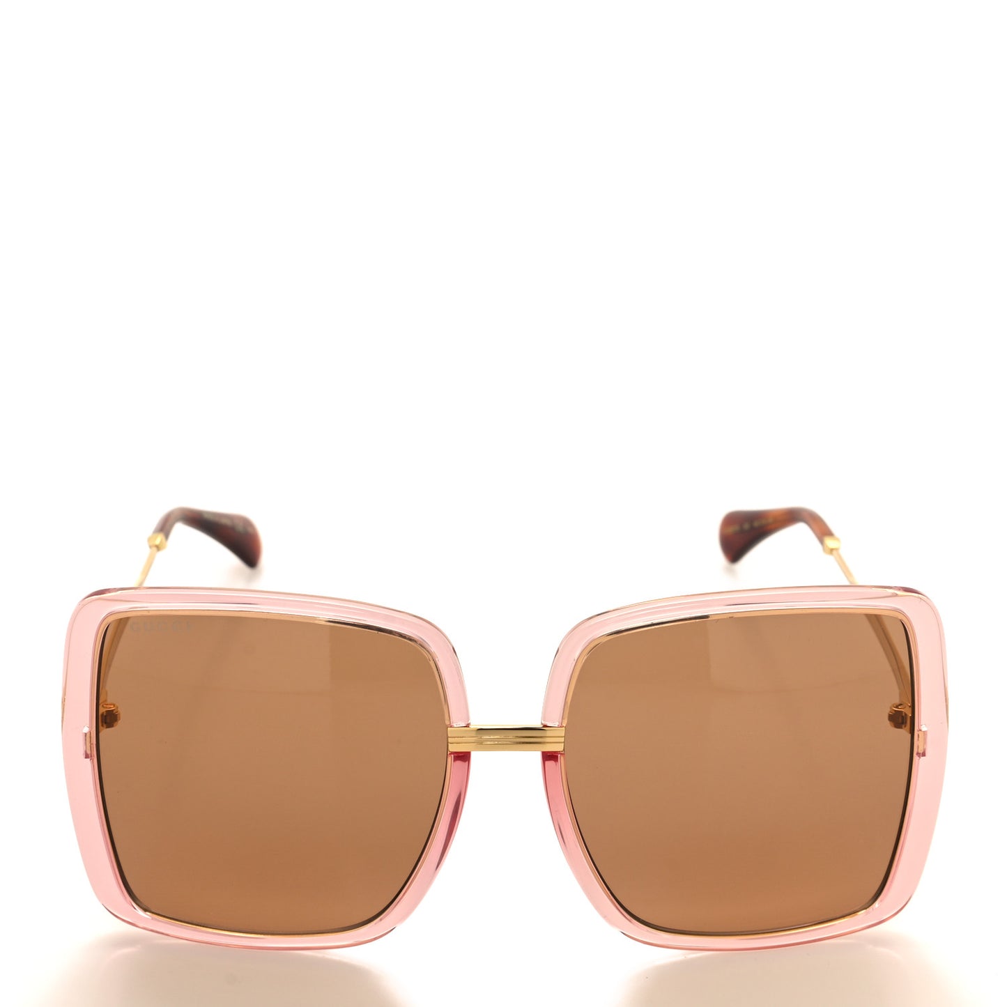 Metal Oversized Sunglasses GG0903S Pink Gold Brown