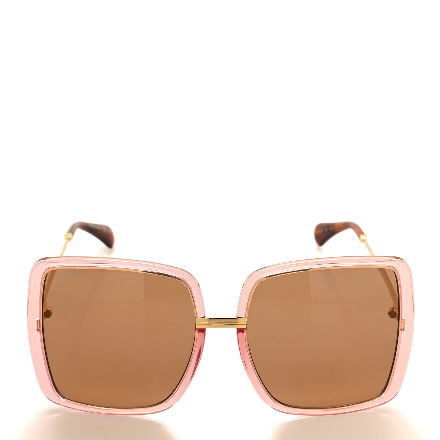 Gucci Metal Oversized Sunglasses GG0903S Pink Gold Brown 2 of 8