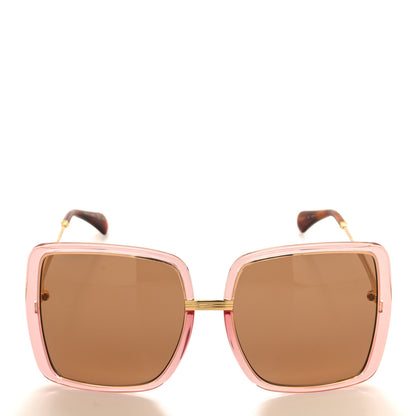 Gucci Metal Oversized Sunglasses GG0903S Pink Gold Brown 2 of 8
