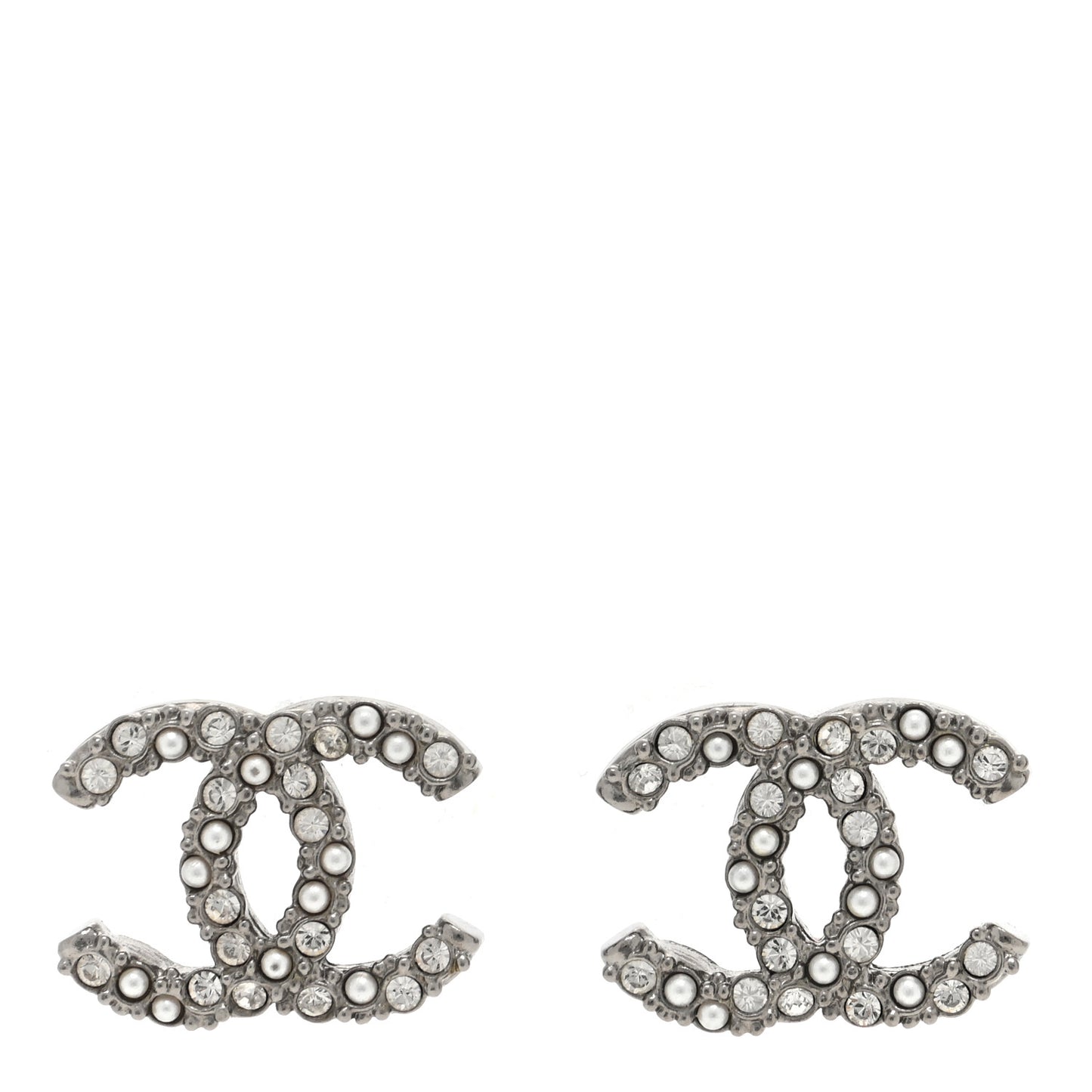 Ruthenium Crystal Pearl Caviar Earrings