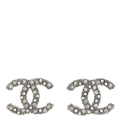 Chanel Ruthenium Crystal Pearl Caviar Earrings 1 of 5