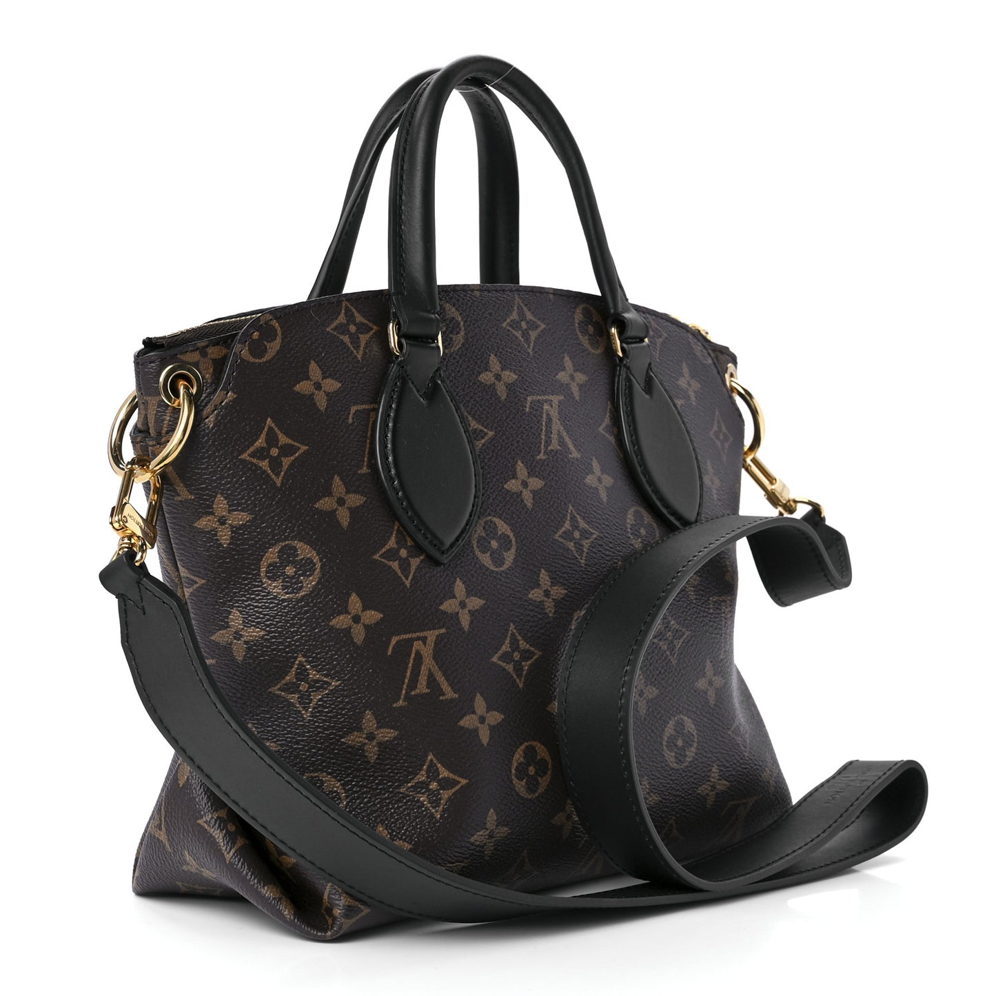 Monogram Flower Zipped Tote PM Black