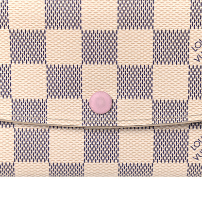 Louis Vuitton Damier Azur Emilie Wallet Rose Ballerine 6 of 8