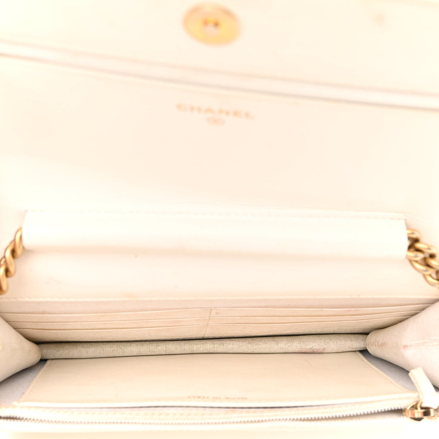 Chanel Caviar Quilted Boy Wallet On Chain WOC White 5 of 13