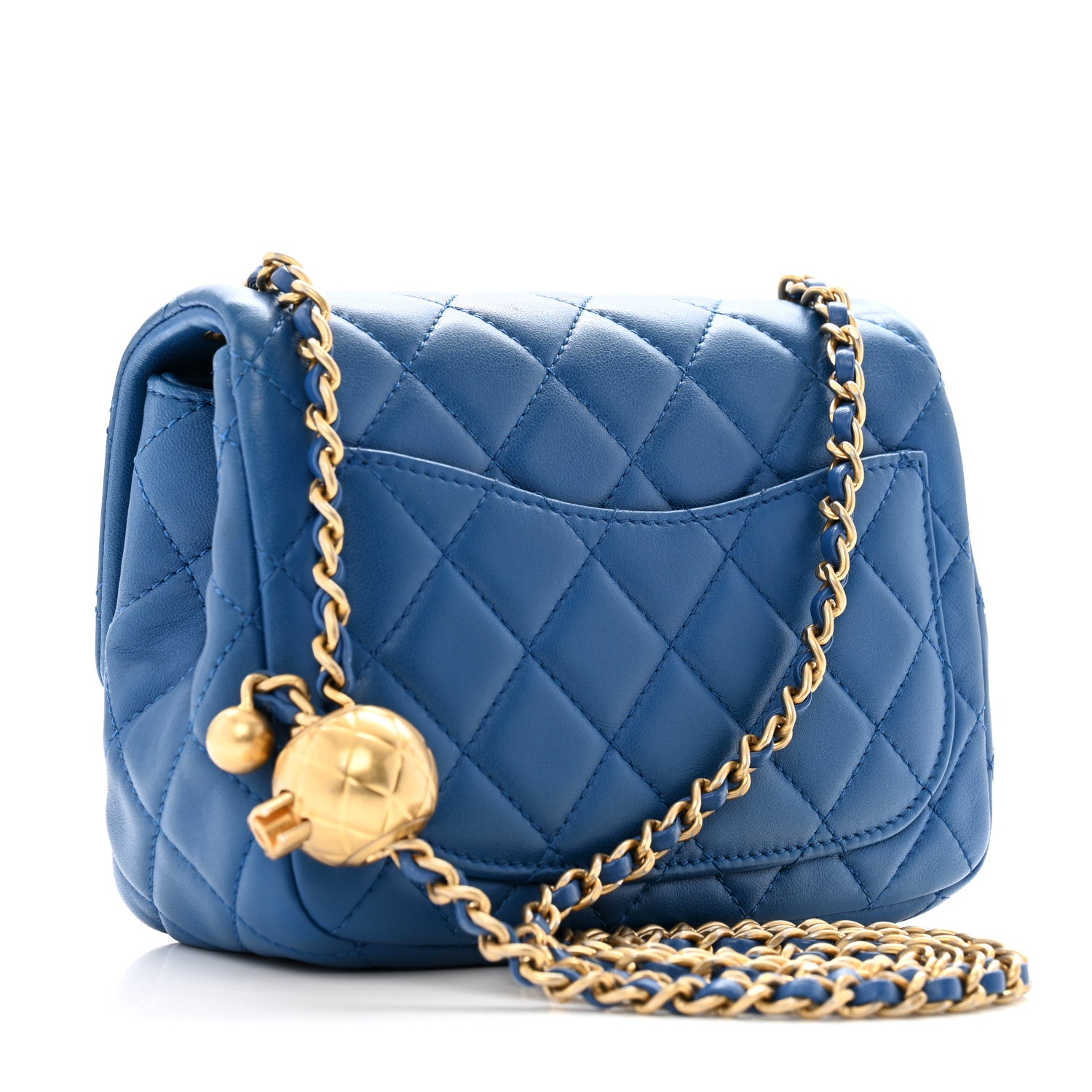 Chanel Lambskin Quilted Mini Pearl Crush Flap Blue 3 of 12