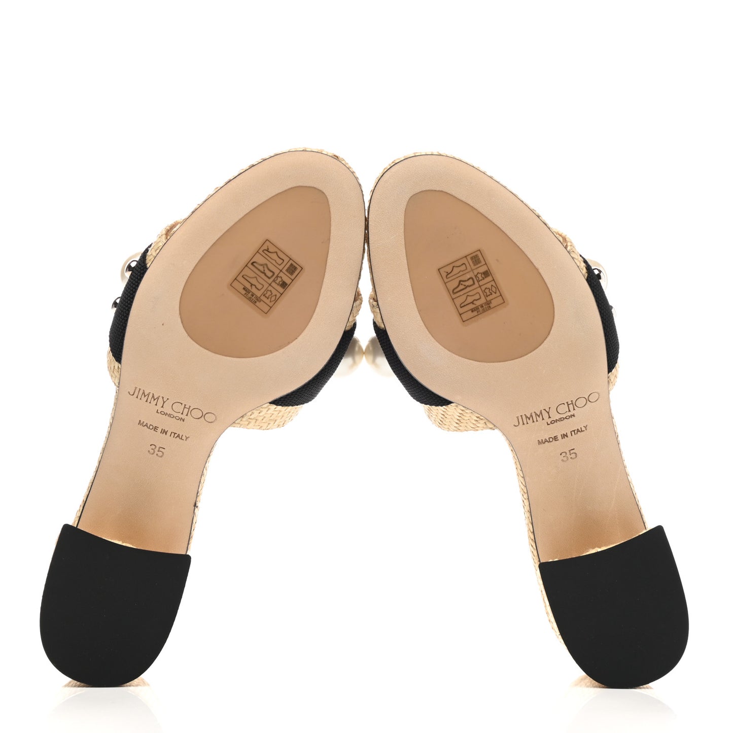 Raffia Embellished Minea 45 Sandals 35 Black White