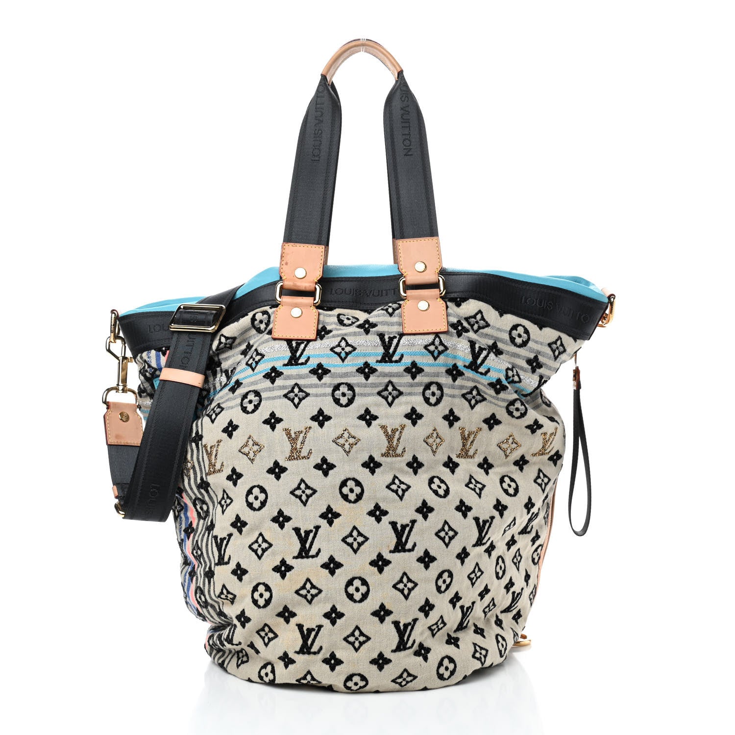 Louis Vuitton Fabric Jacquard Monogram Cheche Gypsy GM Blue 3 of 13