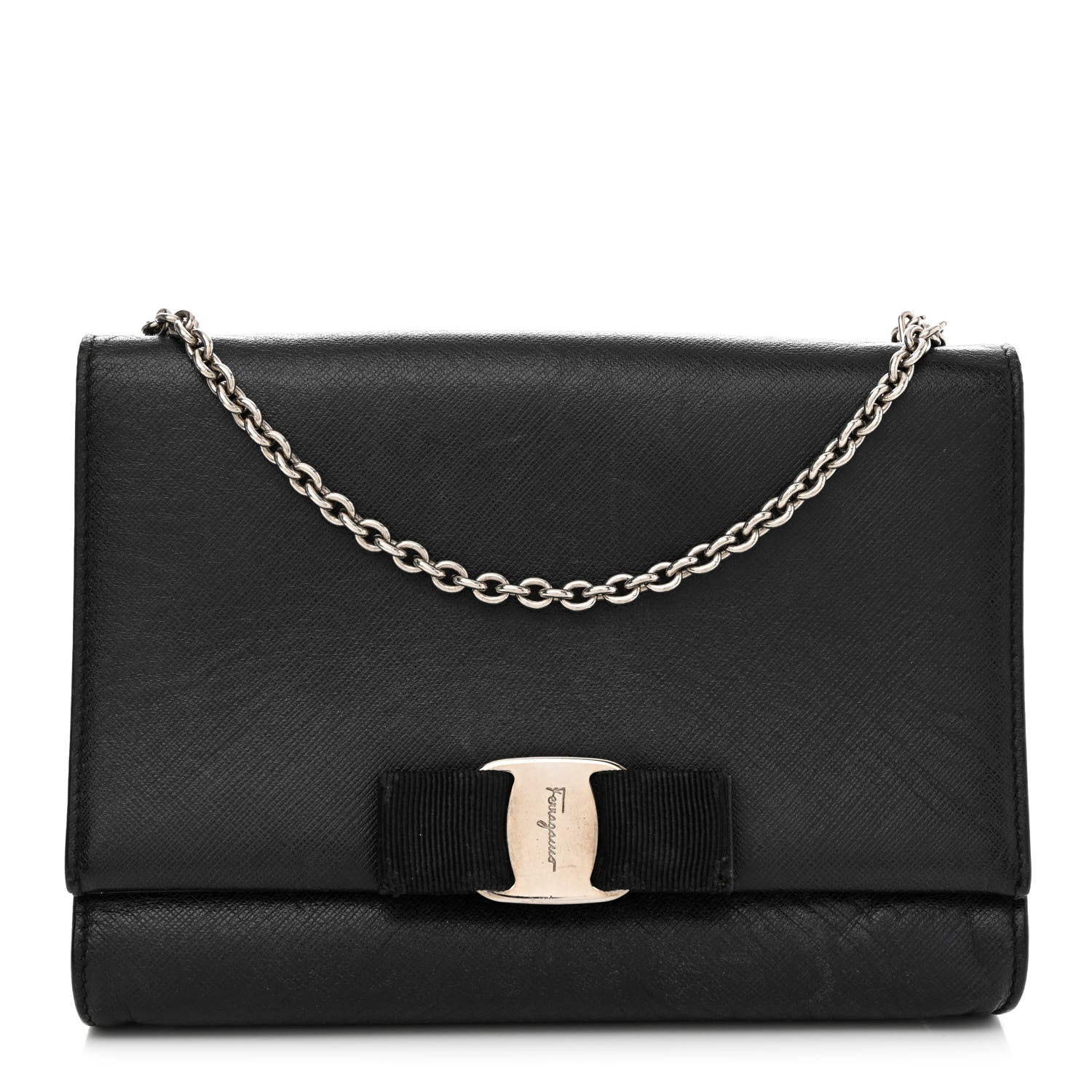 Salvatore Ferragamo Calfskin Vara Bow Mini Bag Black 1 of 14