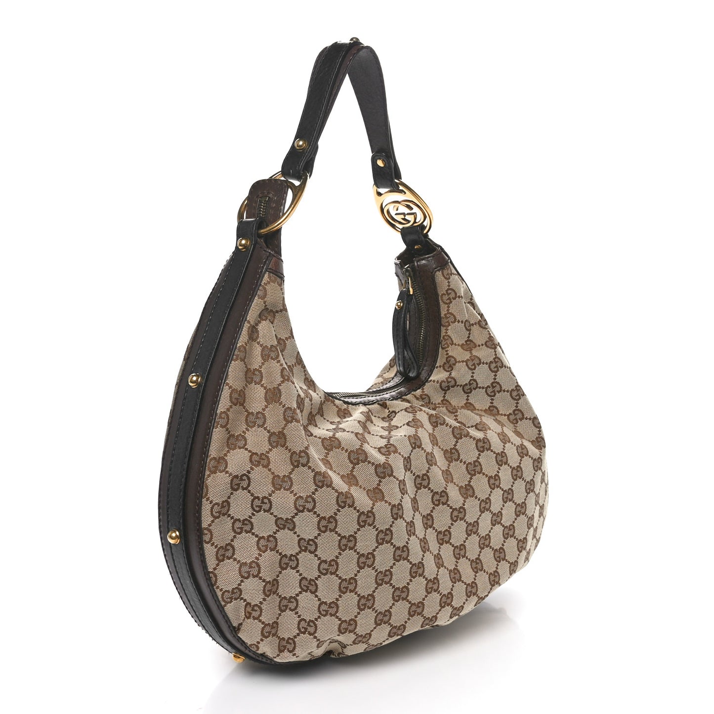 Monogram Medium Interlocking Hobo Dark Brown