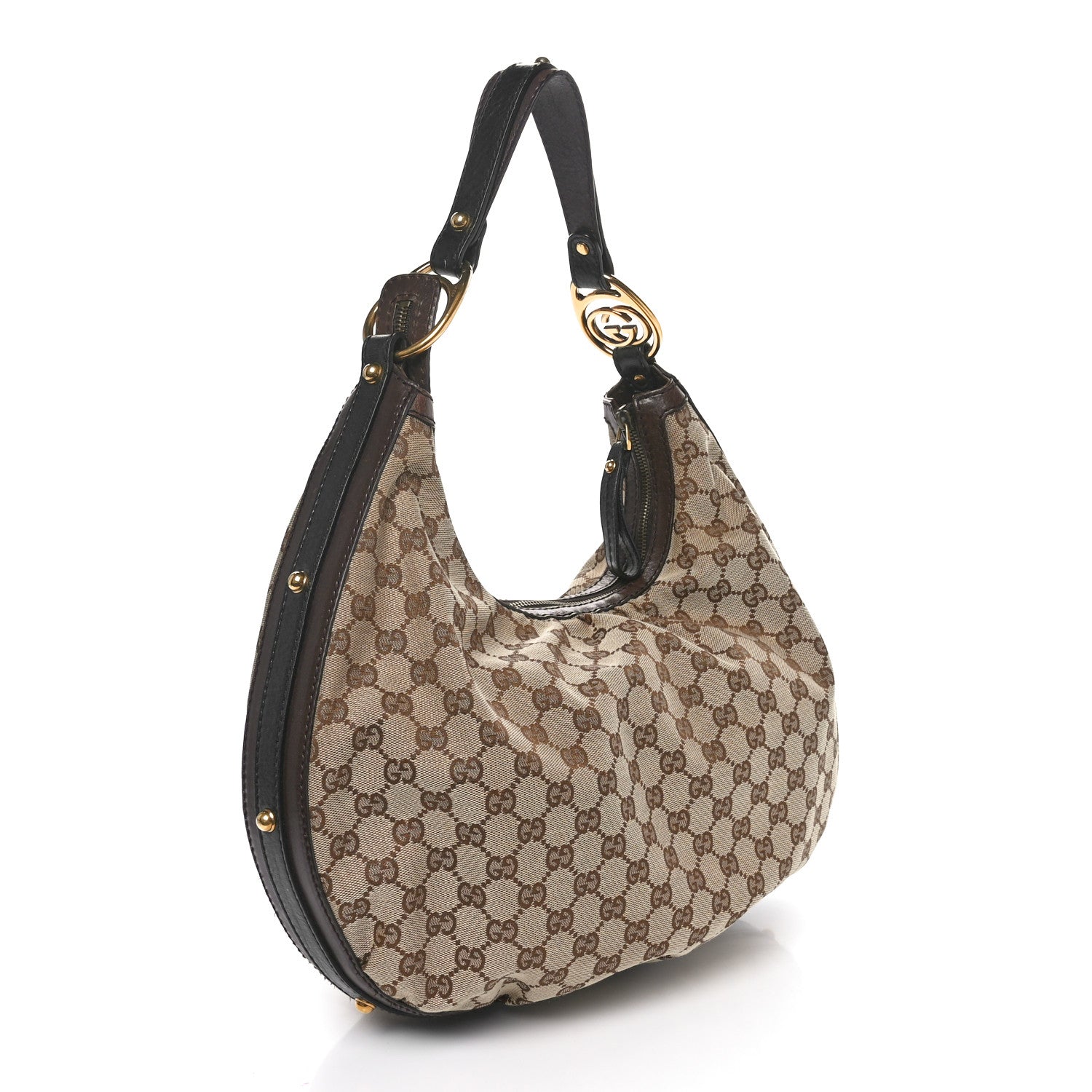 Gucci Monogram Medium Interlocking Hobo Dark Brown 3 of 10