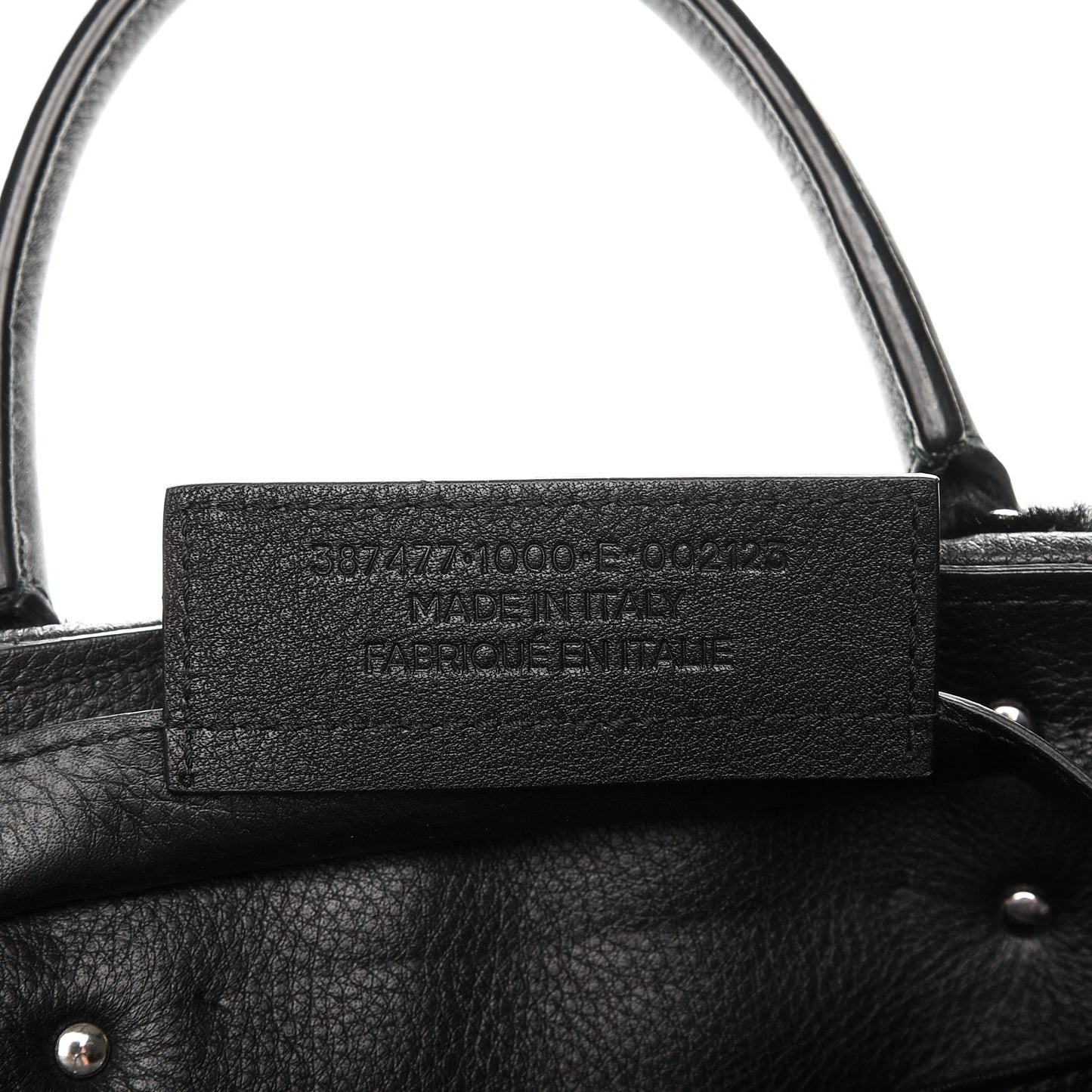 Shearling Silver Metallic Edge Hardware Papier Mini A4 Tote Black
