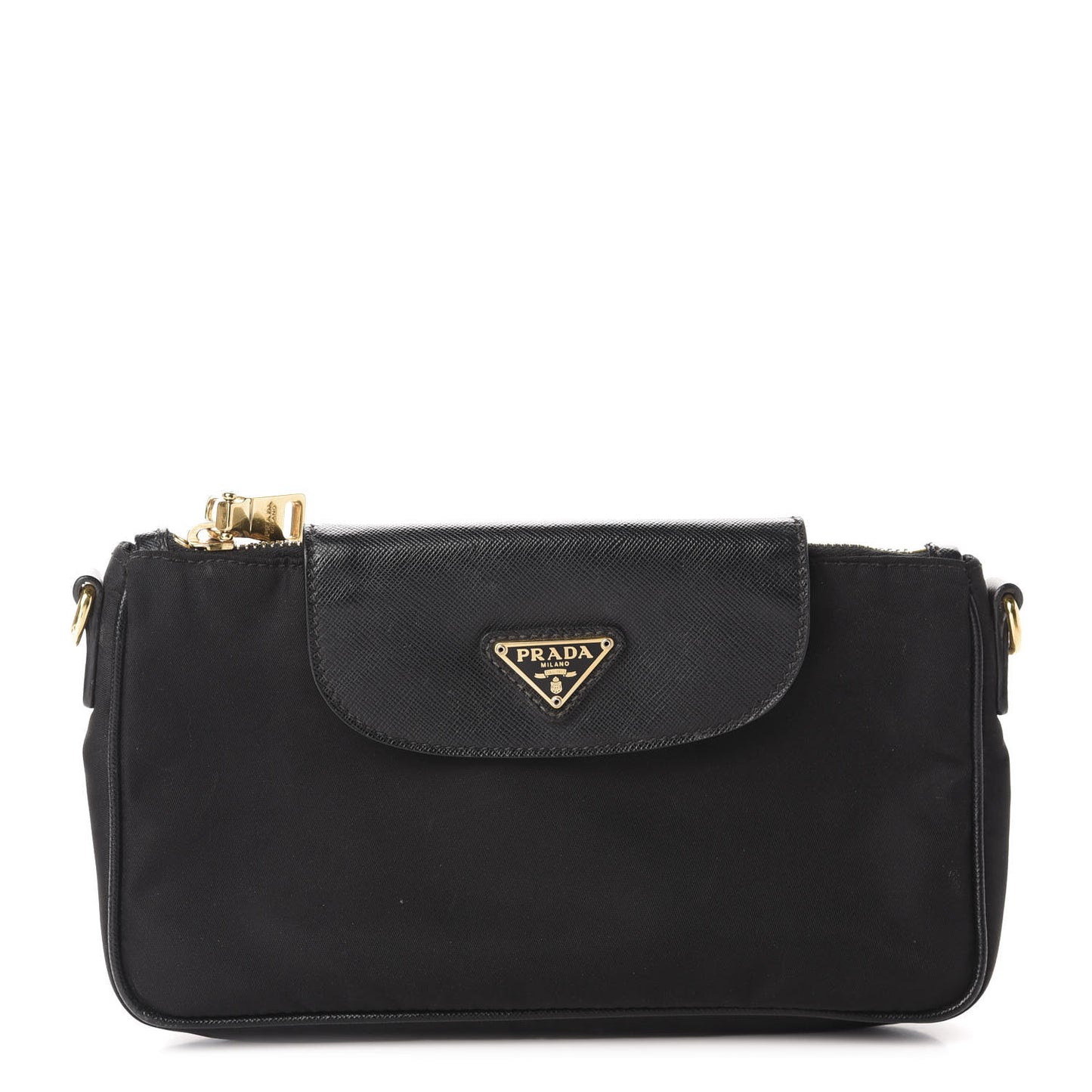 Tessuto Nylon Saffiano Crossbody Bag Black