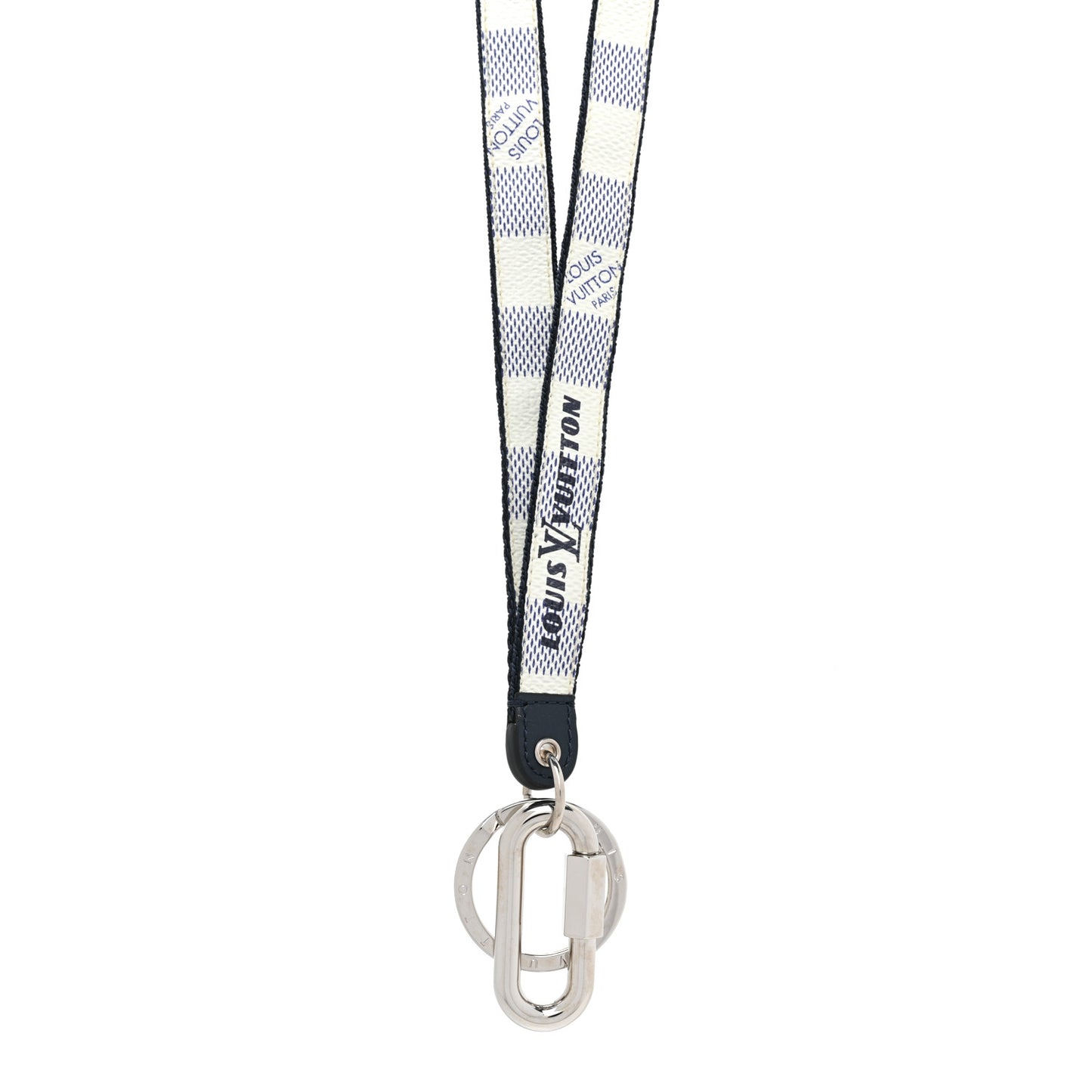 Damier Coastline Lanyard Key Holder White