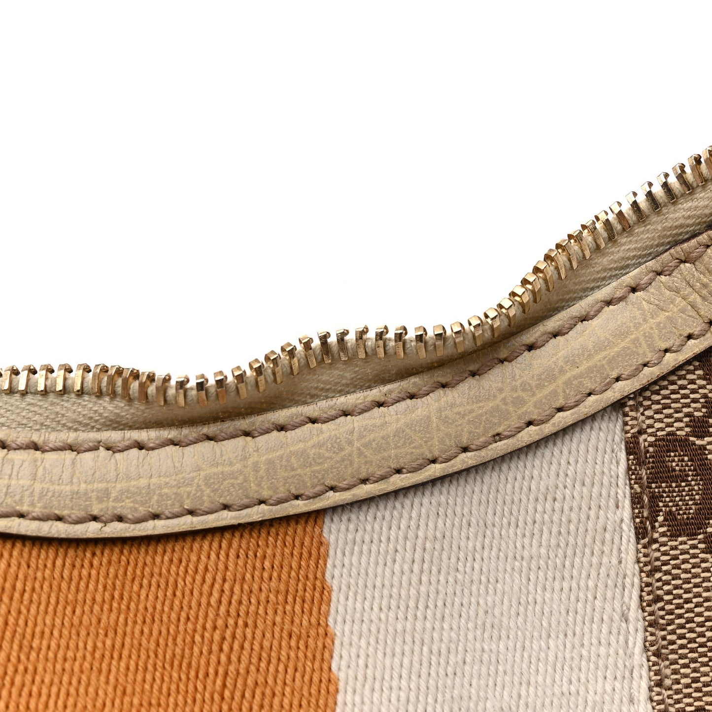 Monogram Large Horsebit Web Shoulder Bag White