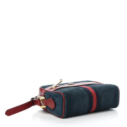 Gucci Suede Calfskin Web Mini Ophidia Shoulder Bag New Blue Romantic Cherry 4 of 10